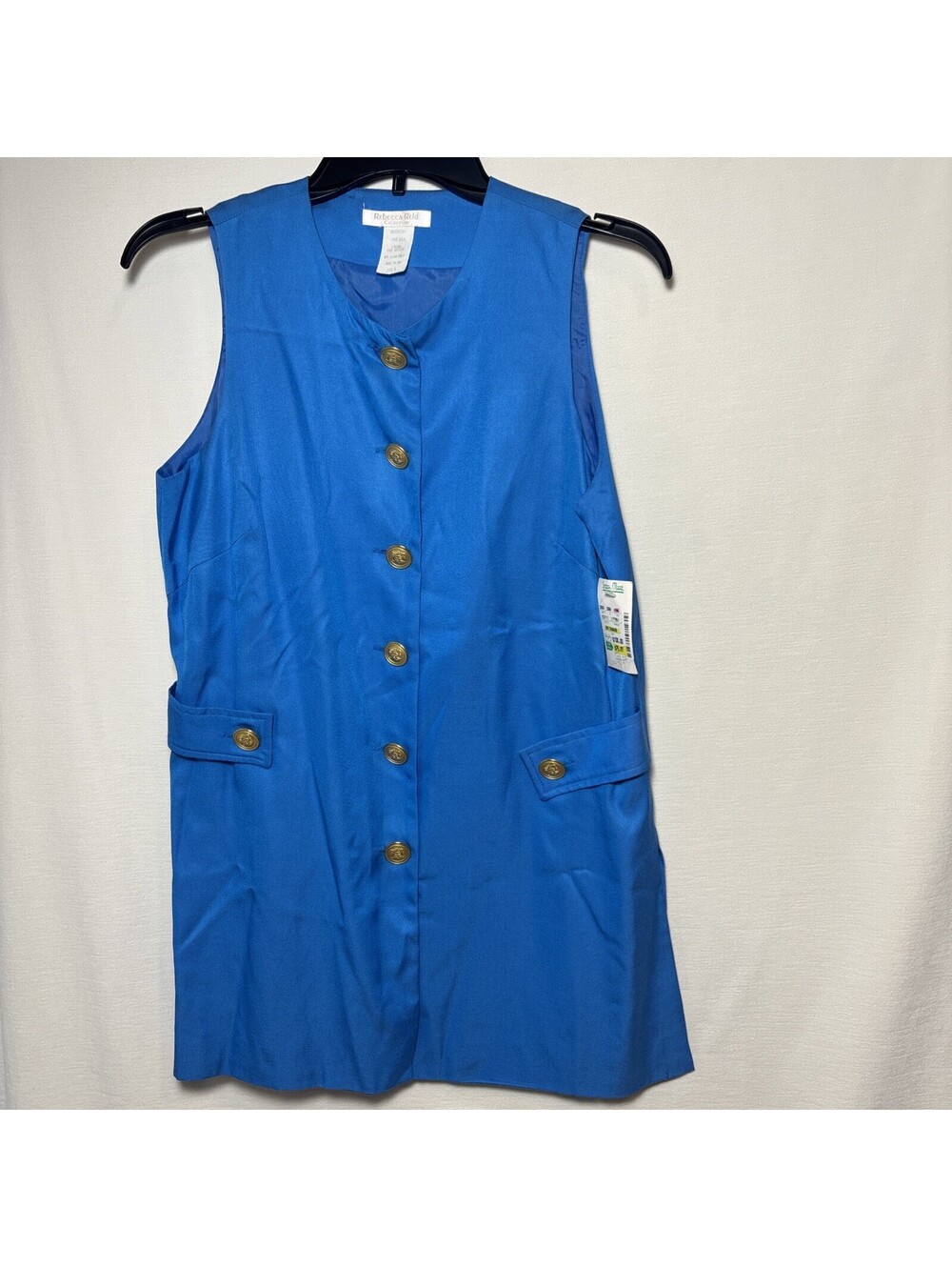 Women’s Vintage Rebecca Reid Sleeveless Top Turquoise 100% Silk NWT Size 8